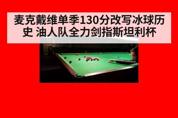 麦克戴维单季130分改写冰球历史 油人队全力剑指斯坦利杯